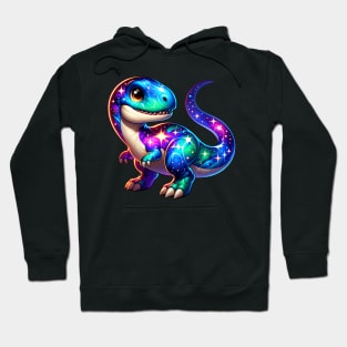 Cute T-Rex Dinosaur with Galaxy Dino Lover Hoodie